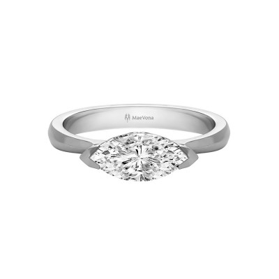 1 Ct Marquise Moissanite Skye Solitaire Engagement Ring