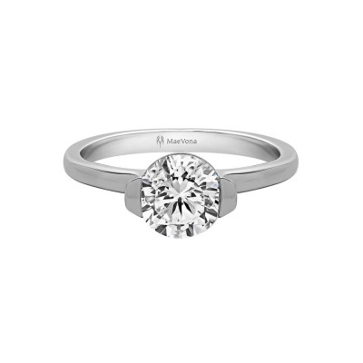 1 Ct Round Moissanite Cava Solitaire Engagement Ring