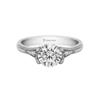 1 Ct Round Moissanite Eorsa Pavé Engagement Ring