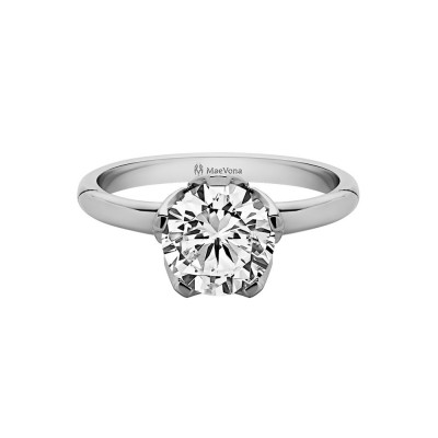 1 Ct Round Moissanite Bluebell Solitaire Engagement Ring