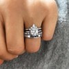 Moissanite Nesting Personalized Halo Engagement Ring Stack