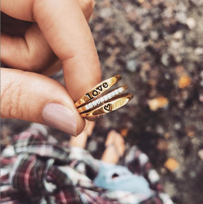 Cherish You Personalized Ring Stack