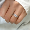 2.64 Ctw Elongated Cushion CZ Twisted Vine Engagement Ring