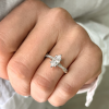 1.5 Ct Round Lab Diamond & 0.10 Ctw Diamond Hidden Halo Personalized Engagement Ring Stack