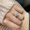 2 Ct Oval Lab Diamond & .96 Ctw Round Diamonds Three Stone Engagement Ring