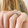 2 Ct Emerald Lab Diamond & .18 Ctw Round Diamonds Trio Cluster Engagement Ring