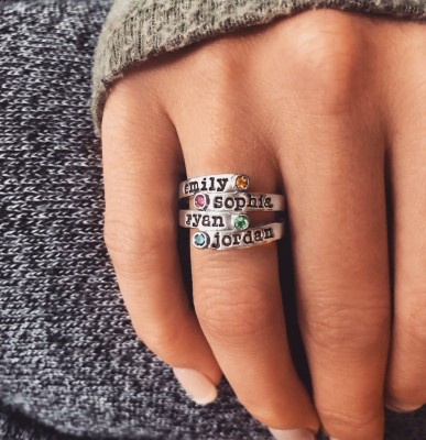 Four Birthstone Mothers Ring