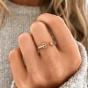 CZ & Birthstone Initial Open Ring A
