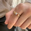 Emerald & Pear Birthstone Toi et Moi Dome Ring