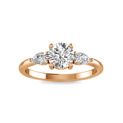 1 Ct Moissanite & .40 Ctw Diamond Cherish Three Stone Engagement Ring
