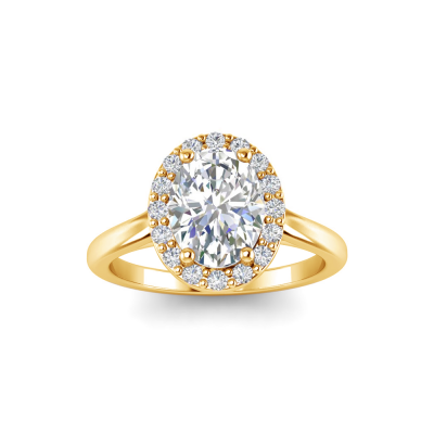 1.40 Ctw Oval Diamond Halo Engagement Ring