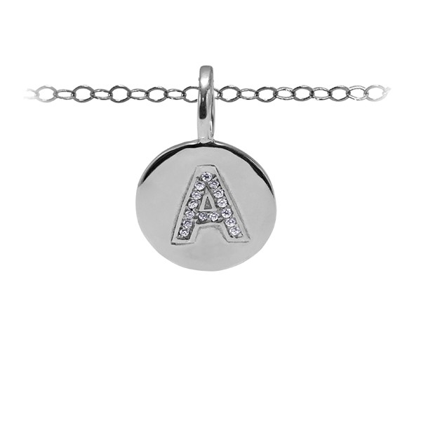 Diamond Pave Initial Charm A