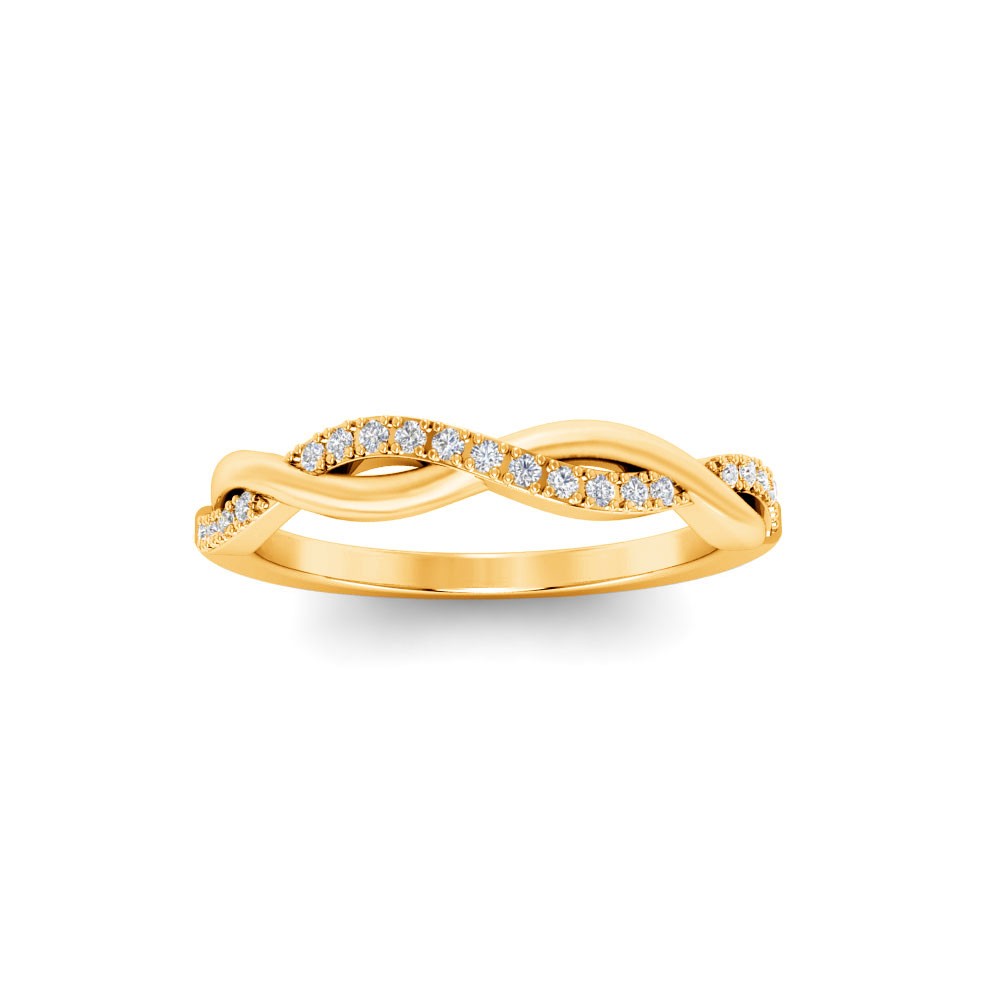 Diamond Twisted Vine Wedding Band