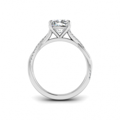 2 Ct Radiant Lab Diamond & 0.14 Ctw Diamond Twisted Vine Engagement Ring