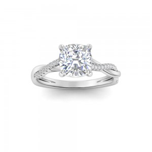 1.64 Ctw Cushion Lab Diamond Twisted Vine Engagement Ring, IGI Certified