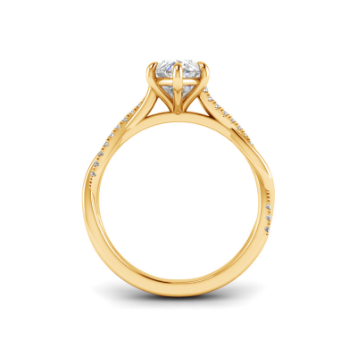 1 Ct Round Lab Diamond Split Shank Solitaire Ring