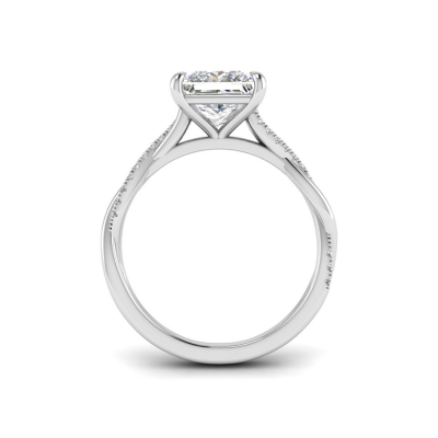 2.64 Ctw Elongated Cushion CZ Twisted Vine Engagement Ring