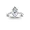 1.64 Ctw Marquise Lab Diamond Twisted Vine Engagement Ring, IGI Certified