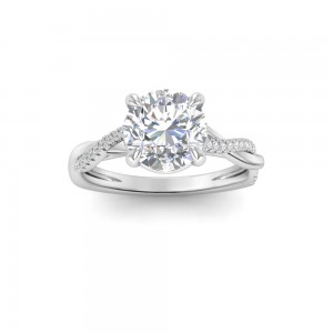 1.64 Ctw Round Lab Diamond Twisted Vine Engagement Ring, IGI Certified