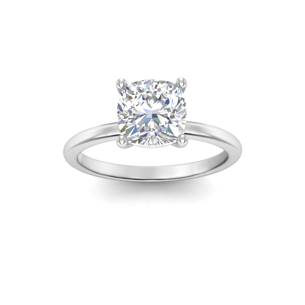 2 Ct Elongated Cushion Lab Diamond Solitaire Engagement Ring