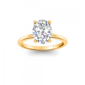 2 Ct Oval Lab Diamond Solitaire Engagement Ring