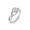 1 Ct Round LAB Diamond & .16 Ctw Marquise Diamond Vine Engagement Ring
