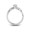 1 Ct Round LAB Diamond & .16 Ctw Marquise Diamond Vine Engagement Ring