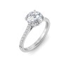 2 Ct Round Lab Diamond & .27 Ctw Diamond Surprise Pavé Cathedral Engagement Ring