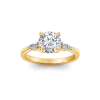1.50 Ct Round Lab Diamond & .33 Ctw Diamond Trio Cluster Engagement Ring
