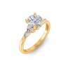 1.50 Ct Round Lab Diamond & .33 Ctw Diamond Trio Cluster Engagement Ring