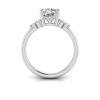 2 Ct Cushion Moissanite & .18 Ctw Round Diamonds Trio Cluster Engagement Ring
