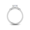 2 Ct Emerald Moissanite & .18 Ctw Round Diamonds Trio Cluster Engagement Ring
