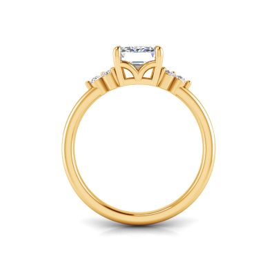 1 Ct Round Moissanite Fern Solitarie Engagement Ring