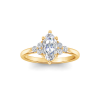 2 Ct Marquise Lab Diamond & .18 Ctw Round Diamonds Trio Cluster Engagement Ring