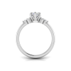 2 Ct Marquise Moissanite & .18 Ctw Round Diamonds Trio Cluster Engagement Ring
