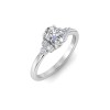 1 Ct Oval Lab Diamond & .18 Ctw Round Diamonds Trio Cluster Engagement Ring