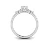 1 Ct Oval Lab Diamond & .18 Ctw Round Diamonds Trio Cluster Engagement Ring