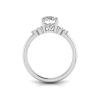 2 Ct Oval Moissanite & .18 Ctw Round Diamonds Trio Cluster Engagement Ring