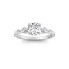 1 Ct Round Moissanite & .34 Ctw Diamond Tapered Engagement Ring