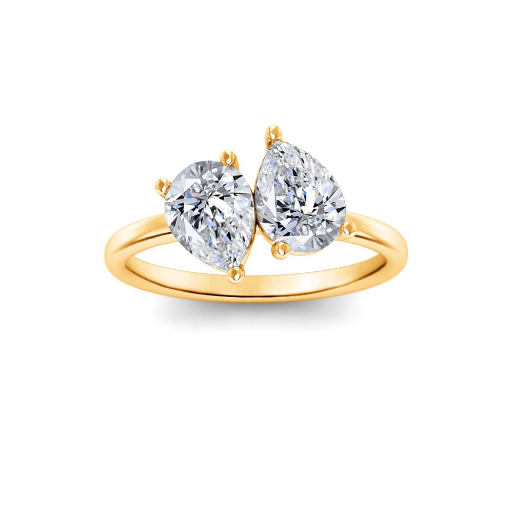 2 Ctw Double Pear Moissanite Toi et Moi Two Stone Ring