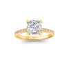 1 Ct Cushion Lab Diamond & .16 Ctw Diamond Whisper Pavé Engagement Ring