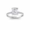 2 Ct Elongated Cushion Lab Diamond & .16 Ctw Diamond Whisper Pav?Engagement Ring