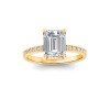 1 Ct Emerald Lab Diamond & .16 Ctw Diamond Whisper Pavé Engagement Ring