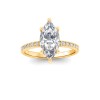 1 Ct Marquise Lab Diamond & .16 Ctw Diamond Whisper Pavé Engagement Ring