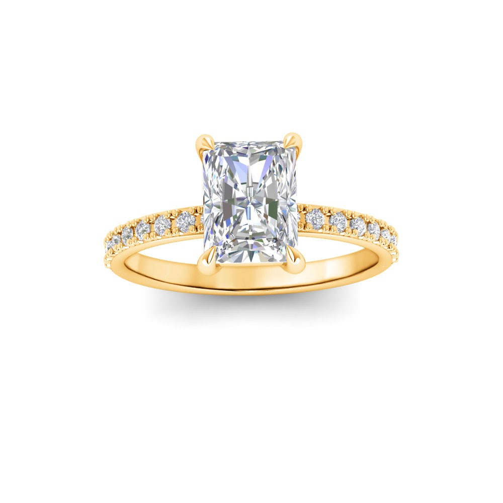1 Ct Radiant Lab Diamond & .16 Ctw Diamond Whisper Pavé Engagement Ring