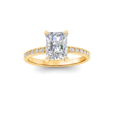 1 Ct Radiant Lab Diamond & .16 Ctw Diamond Whisper Pavé Engagement Ring