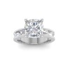 2.5 Ct Cushion Moissanite Wide Band Solitaire Engagement Ring