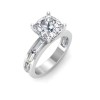 2.5 Ct Cushion Moissanite Wide Band Solitaire Engagement Ring