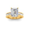 4 Ct Emerald Lab Diamond Channel Set Baguette Engagement Ring