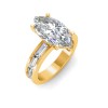 4 Ct Marquise Lab Diamond Channel Set Baguette Engagement Ring